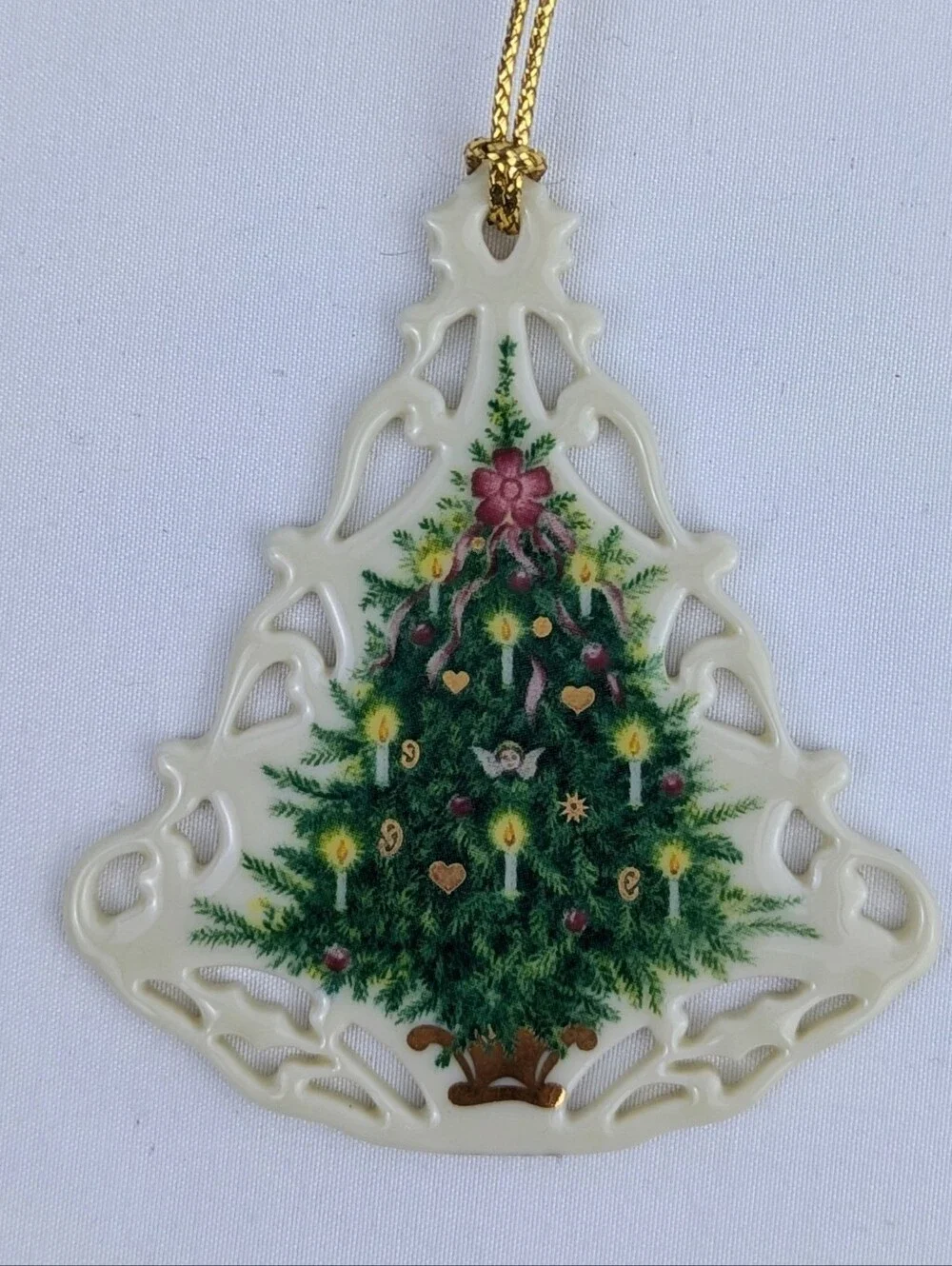 Lenox Victorian Lace Christmas Tree Porcelain Ornament